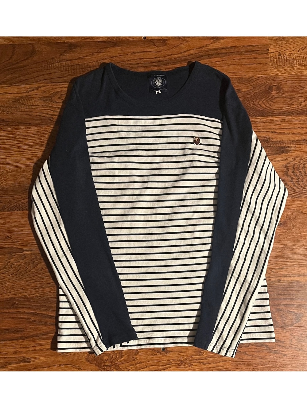 A Bathing Ape Striped Long Sleeve Shirt Medium
